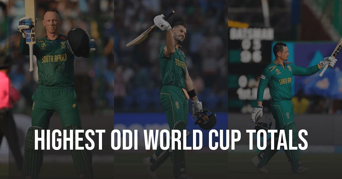 Highest ODI Total in World Cup Most Runs by a Team in WC
